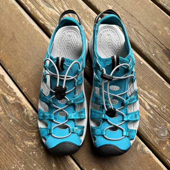NWOT KEEN Astoria West Closed Toe Sport Sandals Blue/Tie Dye 592S0 - Size 11 - Picture 1 of 13